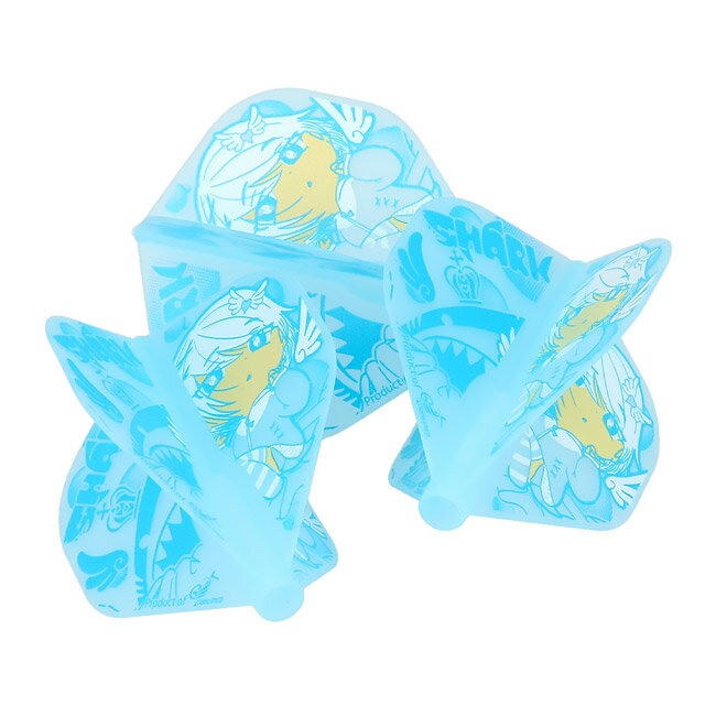 COSMO DARTS(コスモダーツ) Fit Flight(フィットフライト) Printed Series Shark Dreams(シャークドリームス) スタンダード ブルー　(ダーツ フライト) 2
