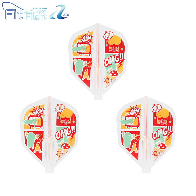 ※ご覧頂いているディスプレイの設定等により、実物と色合いが異なる場合がございます。※この画像はDarts HiVeが作成しており、文章・写真などの複製、無断転載を禁じます。※内容物・商品仕様は予告なく変更となる場合がございます。 ■商品仕様 スペックデータ &nbsp; 形状 内容量 ：シェイプ ：3個 ■商品説明 2024.8.28 発売商品 コスモダーツと同じ愛媛県出身の、稲垣亜衣選手の1stフライトが登場！ 可愛らしいキャラクターとカートゥーン調のテイストが上手くマッチしたデザインです。 ベースフライトはFit FlightとFit Flight AIRをラインナップ。 ■ご注文前に必ずご確認下さい 【仕様・付属品に関して】 ※こちらのフライトをお使い頂くには、専用のシャフト(FIT SHAFT)が必要です。 FIT SHAFT以外のシャフトにはお使い頂けませんので、ご注意ください。 ※一度ロックタイプのシャフトで使用したフライトは、シャフト挿入部が広がるためスピンタイプのシャフトに使用できません。 ※商品ページ掲載の商品仕様や、パッケージ・デザイン・付属品等は、予告無しに変更となる場合がございます。 予め、ご理解・ご了承の上、ご注文下さい。 Ai Inagaki
