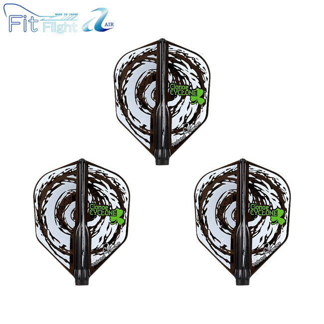 COSMO DARTS(コスモダーツ) Fit Flight【AIR】(フィットフライト エアー) × Mickey Mansell ver.3 シェイプ Dブラック ミッキー・マンセル選手モデル　(ダーツ フライト)