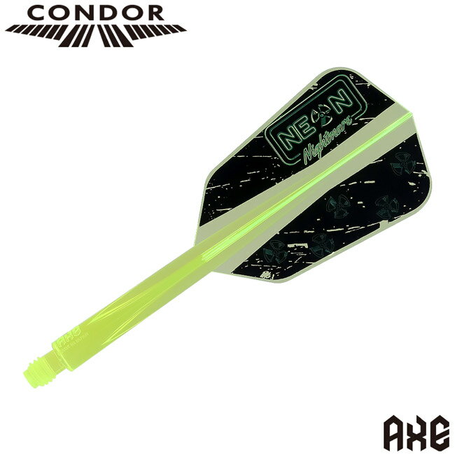 TRiNiDAD(トリニダード) CONDOR AXE(コンドルアックス) Neon Nightmare ウィングスリム ネオンイエロー ストウ バンズ選手モデル (ダーツ フライト)