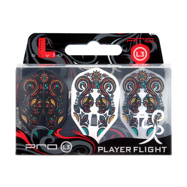 DARTS SHOP Hive (ダーツ ハイブ)のL-style(エルスタイル) L-Flight PRO(エルフライト プロ) ALC 島川薫 ver.1 シェイプ MIX 島川薫選手モデル　(ダーツ フライト)｜アングル3