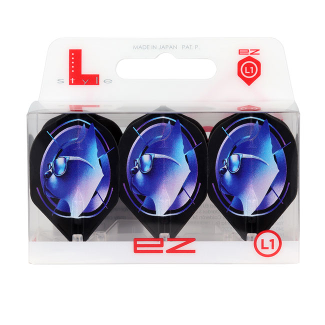 DARTS SHOP Hive (ダーツ ハイブ)のL-style(エルスタイル) L-Flight EZ(エルフライト イージー) 勝見翔 ver.3 スタンダード ブラック 勝見翔選手モデル　(ダーツ フライト)｜アングル3
