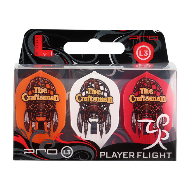 DARTS SHOP Hive (ダーツ ハイブ)のL-style(エルスタイル) L-Flight PRO(エルフライト プロ) 山本信博 ver.2 シェイプ MIX 山本信博選手モデル　(ダーツ フライト 羽 darts flight)｜アングル3