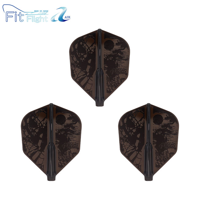 Rakuten - COSMO DARTS(コスモダーツ) Fit Flight【AIR】(フィットフライト エアー) Printed Series STEALTH3 シェイプ Dブラック　(ダーツ フライト)