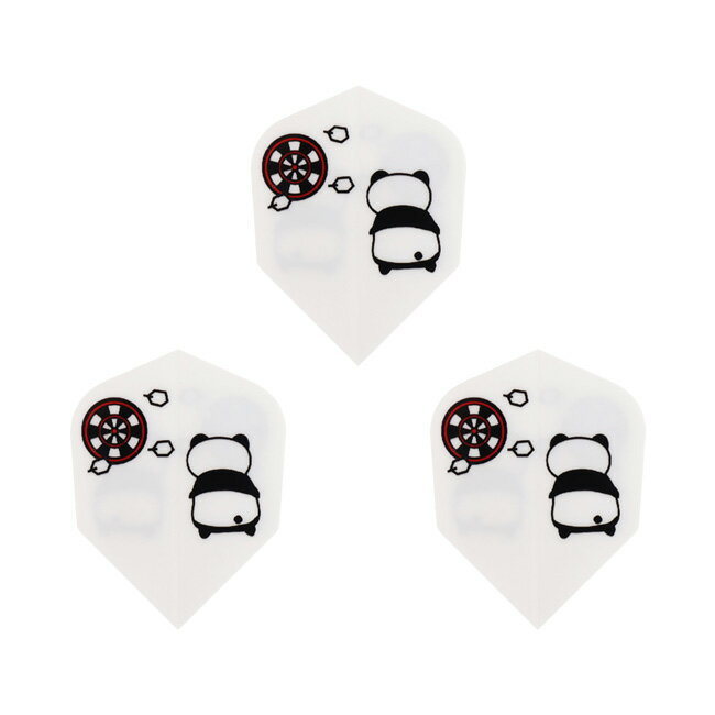 ※ご覧頂いているディスプレイの設定等により、実物と色合いが異なる場合がございます。※この画像はDarts HiVeが作成しており、文章・写真などの複製、無断転載を禁じます。※内容物・商品仕様は予告なく変更となる場合がございます。 ■商品仕様 スペックデータ &nbsp; 形状 内容量 ：シェイプ ：3個 ■商品説明 2025.12.5 発売商品 ダーツをするパンダのキャラクターが可愛い折り畳みフライトです。 投げたダーツはボードに当たることもなく、3本全てがアウトボード。 無得点のパンダの背中には哀愁が漂います。 ■ご注文前に必ずご確認下さい 【仕様・付属品に関して】 ※商品ページ掲載の商品仕様や、パッケージ・デザイン・付属品等は、予告無しに変更となる場合がございます。 予め、ご理解・ご了承の上、ご注文下さい。