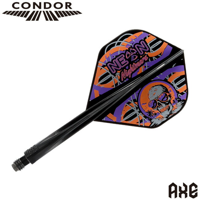 乐天商城 - TRiNiDAD(トリニダード) CONDOR AXE(コンドルアックス) Neon Nightmare Inspiration3 スタンダード ブラック ストウ・バンズ選手モデル　(ダーツ フライト)