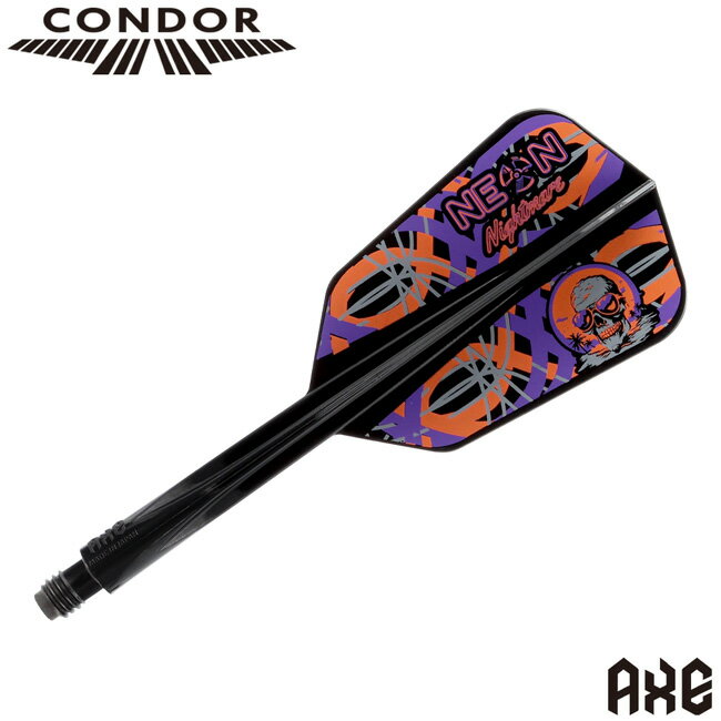 乐天商城 - TRiNiDAD(トリニダード) CONDOR AXE(コンドルアックス) Neon Nightmare Inspiration3 ウィングスリム ブラック ストウ・バンズ選手モデル　(ダーツ フライト)