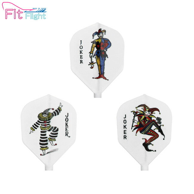 GLIMSTER(グリムスター)×Fit Flight(フィットフライト) JOKER シェイプ ホワイト　(ダーツ フライト)...