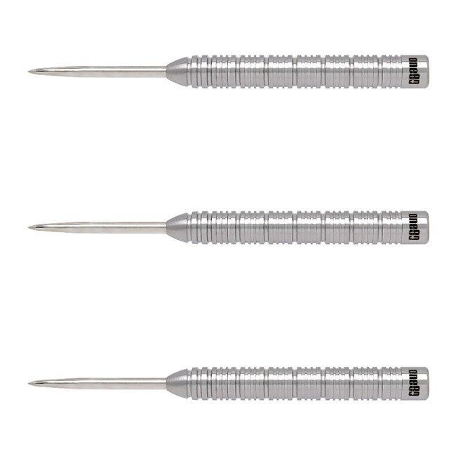 One80 Back To Basic-BAS STEEL 24g　※ご覧頂いているディスプレイの設定等により、実物と色合いが異なる場合がございます。※この画像はDarts HiVeが作成しており、文章・写真などの複製、無断転載を禁じます。※内容物・商品仕様は予告なく変更となる場合がございます。 ■商品仕様 スペックデータ &nbsp; 材質 単体重量 全長 最大径 タイプ ：90%タングステン ：24.0g(ポイント含む) ：51.0mm ：6.6mm ：STEEL 内容物 &nbsp; ・バレル ・シャフト ・フライト ×1set(3個) ×1set(3個) ×1set(3個) ■商品説明 2023.01.21 発売商品 One80より新シリーズ「Back To Basics」が登場。 その名前のまま「基本に立ち返る」ことをコンセプトに、シリーズ全てがリングカットで構成されたシンプルなデザイン。 カットのパターンは変えずに4種のバリエーションを展開する今作は、複雑なカットが多くなった今だからこそ触れてほしい、いわば「原点」のようなバレルです。 もちろん初めてのマイバレルとしてもオススメです。 ■ご注文前に必ずご確認下さい 【仕様・付属品に関して】 ※商品ページ掲載の商品仕様や、パッケージ・デザイン・付属品等は、予告無しに変更となる場合がございます。 予めご理解・ご了承の上ご注文下さい。