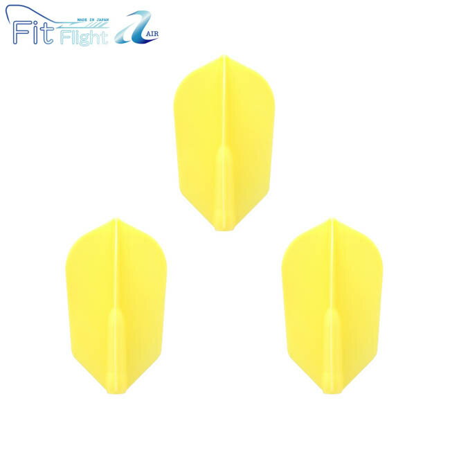 COSMO DARTS(コスモダーツ) Fit Flight【AIR】(フィットフライト エアー) スーパースリム イエロー 無地　(ダーツ フライト 羽 darts flight)