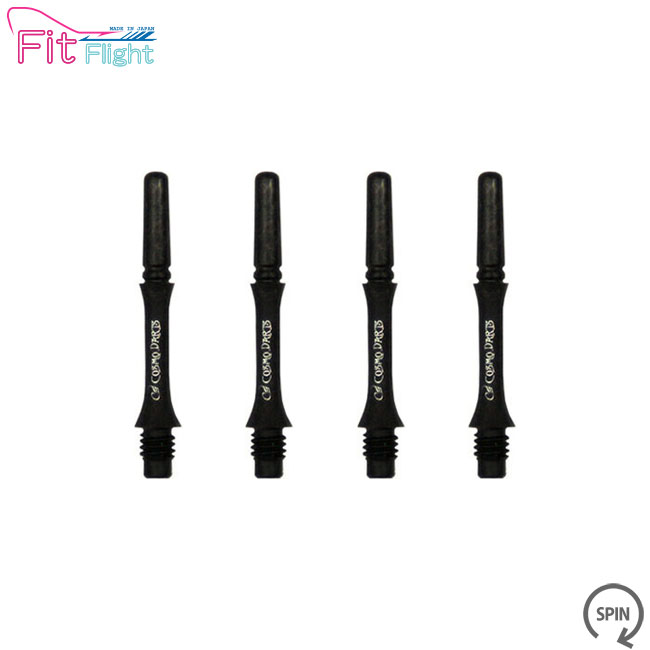 Fit Shaft Carbon スリムスピン Cブラック ＜2＞フィットシャフト カーボンSlim Spin Black COSMODARTS コスモ ソフトダーツ ダーツシャフト カーボンシャフト カーボン (ダーツ シャフト darts shaft)