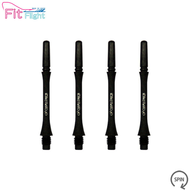 Fit Shaft Carbon スリムスピン Cブラック ＜4＞フィットシャフト カーボンSlim Spin Black COSMODARTS コスモ ソフトダーツ ダーツシャフト カーボンシャフト カーボン (ダーツ シャフト darts shaft)