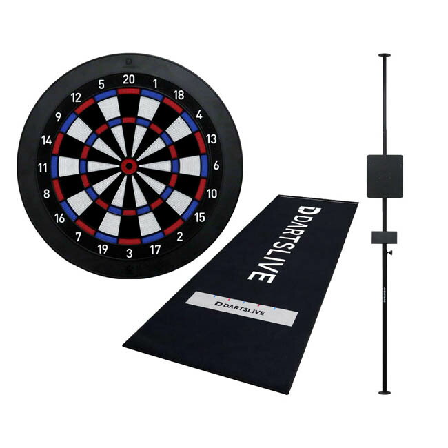 楽天DARTS SHOP Hive （ダーツ　ハイブ）【セット商品】DARTSLIVE Home ダーツライブホーム & DARTSLIVE ポールスタンド & DARTSLIVE 防炎ラベル付スローマット （ダーツ ボード ダーツセット ソフトダーツボード ダーツライブ dartslive 自宅）