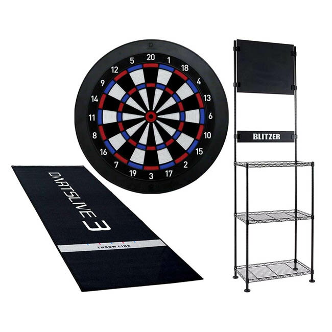 【セット商品】DARTSLIVE Home ダーツライブホーム & BLITZER ダーツ スタンド BSD21-BK & DARTSLIVE3 防炎ラベル付スローマット (ダーツ ボード ダーツセット ソフトダーツボード ダーツライブ) 1