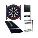 【セット商品】DARTSLIVE Home(ダーツライブホーム) & DYNASTY ダーツスタンド DY01-BK & DARTSLIVE3 防炎ラベル付スローマット & DARTSLIVE Home LED LIGHT (ダーツ ボード スタンド)