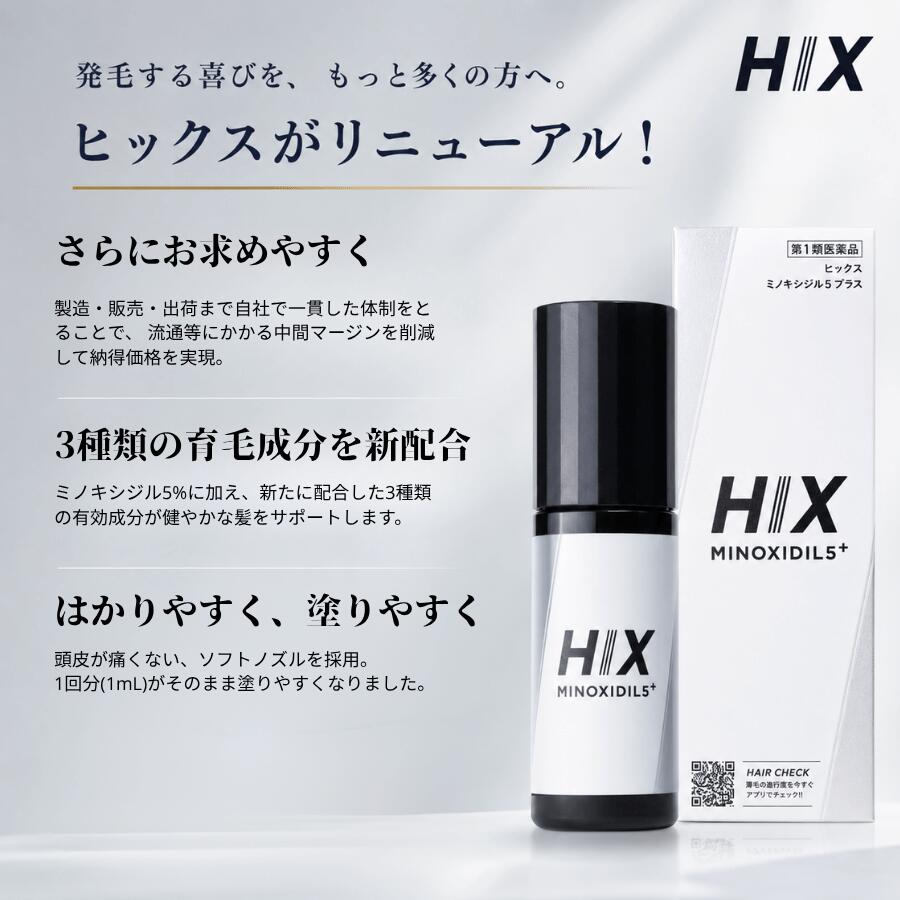 第1類医薬品 新 HIX ミノキシジル5 プラス ミノキシジル 5% 国内最大濃度 配合 ジェネリック 60ml 4本 発毛剤 hixstore-10000123 エムボックスストア 楽天市場店 サンプル画像3