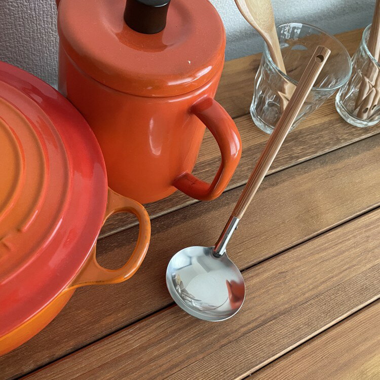 竹柄ステンレスお玉 日本製 シンプル ステンレスお玉 お鍋 みそ汁 おたま 調理器具 キッチン用品 竹製品 ナチュラル 天然素材キッチン用品 台所用品 調理道具 テーブルウェア 丁寧な暮らし 暮らしの道具 お鍋　スープ 和食 北欧 モダンリビング【お取り寄せ】