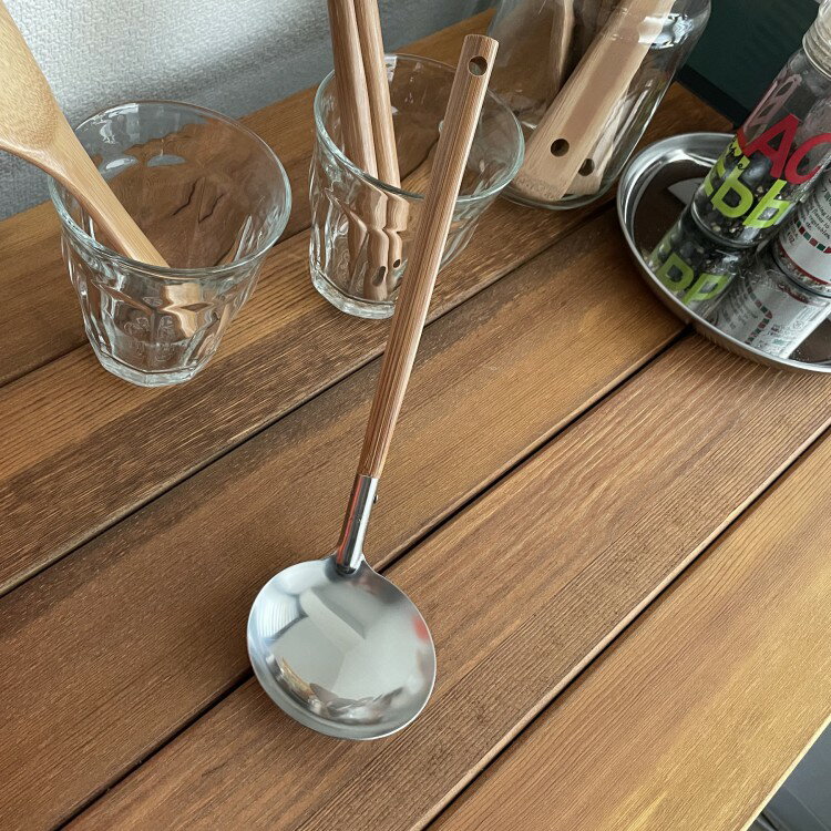 竹柄ステンレスお玉 日本製 シンプル ステンレスお玉 お鍋 みそ汁 おたま 調理器具 キッチン用品 竹製品 ナチュラル 天然素材キッチン用品 台所用品 調理道具 テーブルウェア 丁寧な暮らし 暮らしの道具 お鍋　スープ 和食 北欧 モダンリビング【お取り寄せ】