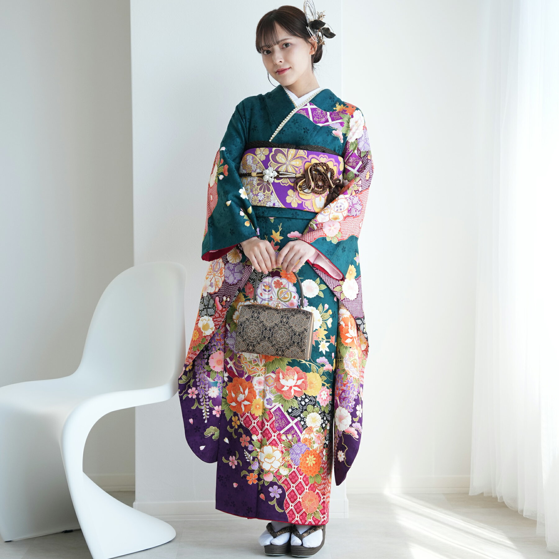 【P10倍ご愛顧感謝デー24H限】【レンタル】卒業式 袴 レンタル レディース 女性 袴セット フルセット Lサイズ 大人 大学生 背の高い小学生 女児 女の子 二尺袖 レトロモダン はかま 着物セット 和服 スカート式袴 花柄 きもの 往復送料無料 re-ghakama-0103