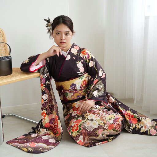 【レンタル】成人式 振袖 女性 着物 女 振袖セット 結婚式 振袖 袋帯 フルセット 安い レトロ 大正浪漫 モダン 古典 正絹 アンティーク 紫 パープル 黒 花 花柄 桜 【レンタル】成人式 振袖 女性 着物 女 振袖セット 結婚式 振袖 袋帯 フルセット 安い レトロ 大正浪漫 モダン 古典 正絹 アンティーク 紫 パープル 黒 花 花柄 桜