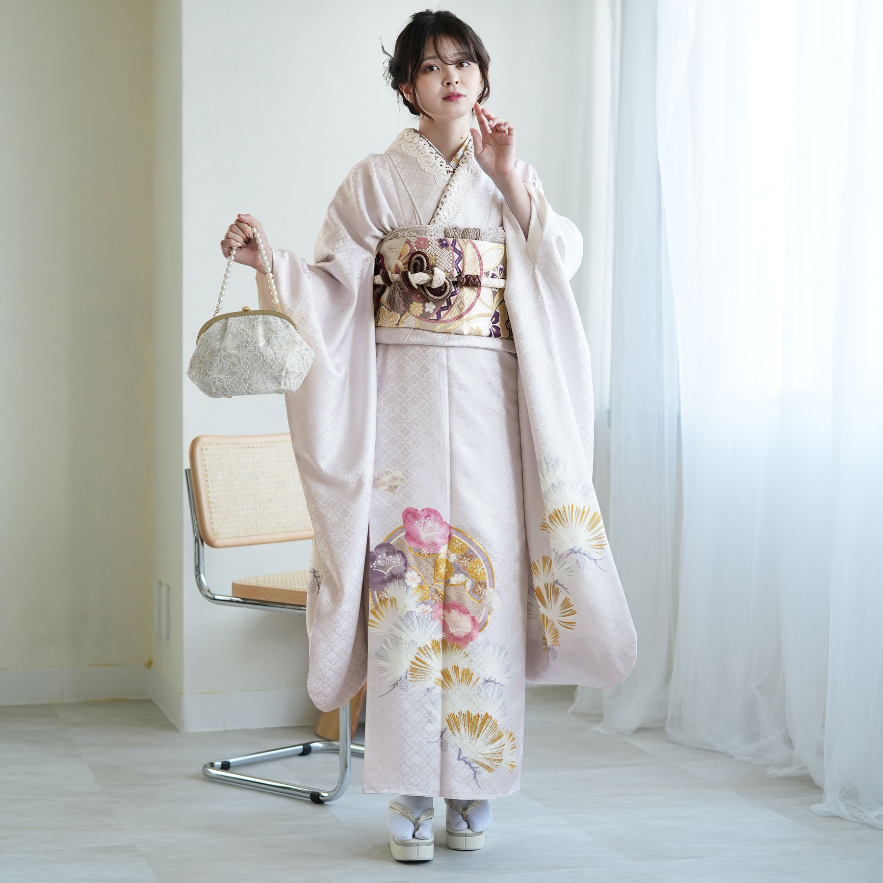 楽天市場】くすみピンク 生地(種類(着物)振袖)(レディース 楽天市場】くすみピンク 生地(種類(着物)振袖)(レディース