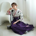 【レンタル】 卒業式 袴 レンタル 着物 袴セット 17点セット 九重 袴丈91-99cm(適応身長156cm-170cm前後) 袴セット 卒業式 大学生 着物 梅 女性 グレー 系 女性 紫 ラベンダー 黒 白 金 花 小花 ぼかし 紗綾型 古典 かわいい 個性派 往復送料無料