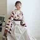 【レンタル】 卒業式 袴 レンタル 17点セット 二尺袖 着物 ニコアンティーク 袴91cm(身長153 - 158cm) 袴 卒業式 花 大学生 レディース えんじ レトロボルドー矢羽根と花 二尺袖 着物 重ね衿縫い付済 専門学校 謝恩会 足袋プレゼント