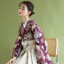 【レンタル】 卒業式 袴 着物 17点セット ひよこ商店 袴91cm(身長153-158cm) 袴 卒業式 フルセット 花 大学生 レディース えんじ 女性 ボルドーに古典菊 二尺袖着物 はかま 重ね衿縫い付済 専門学校 謝恩会 足袋プレゼント