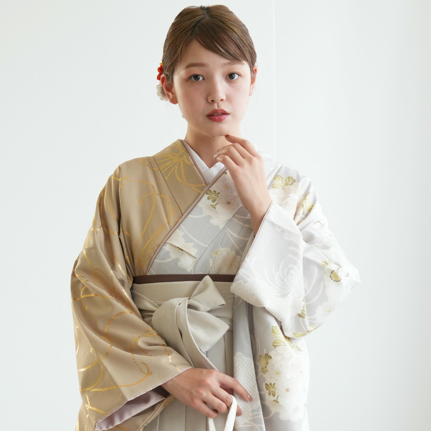 【レンタル】 卒業式 袴 レンタル 17点セット 二尺袖 着物 ひよこ商店 袴91cm（身長153 - 158cm） 袴 ..