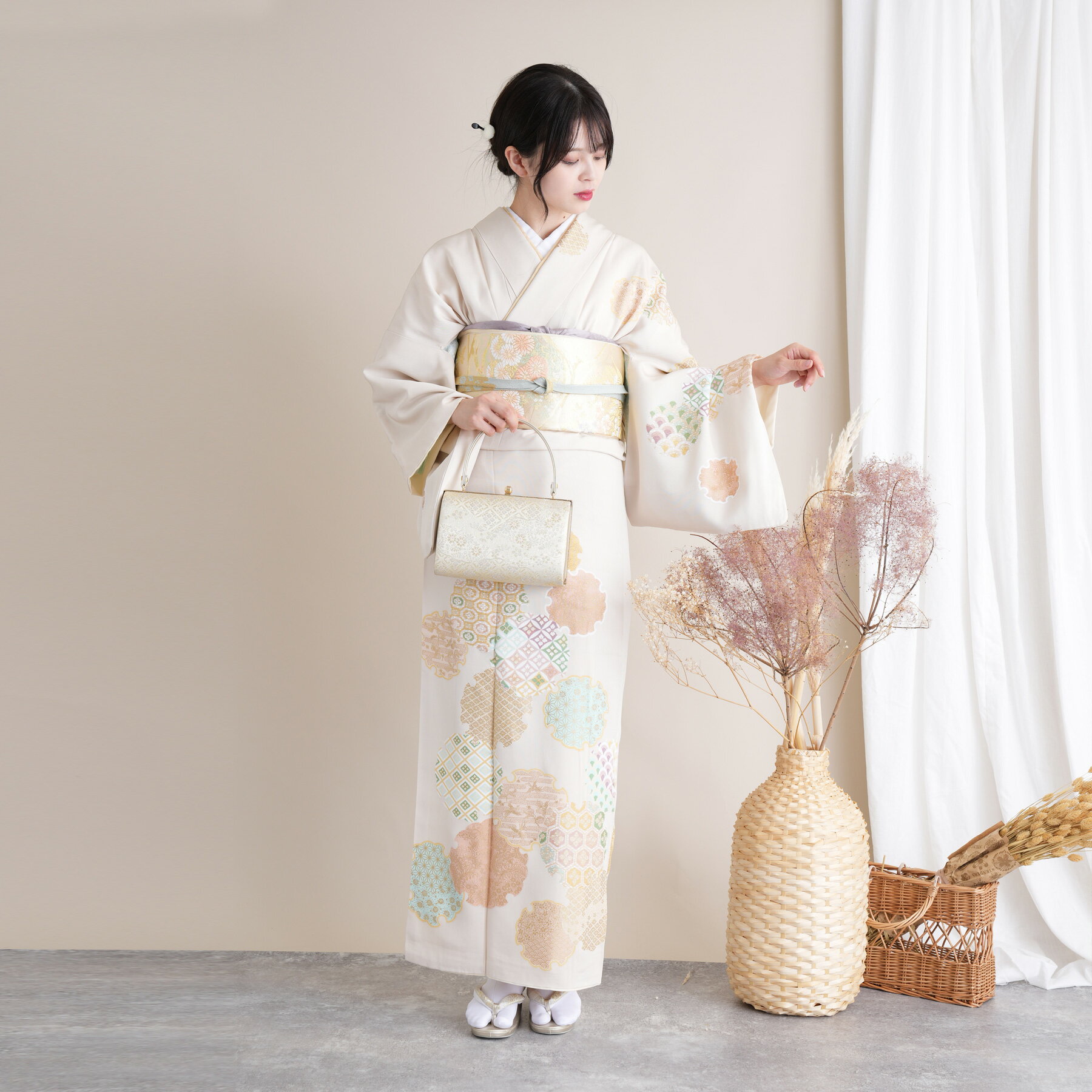 【レンタル】訪問着 レンタル 結婚式 着物レンタル 参列 ゲスト 卒業式 お茶会 食事会 訪問着 入学式 フォーマル お宮参り 七五三 観劇 園遊会 祝賀会 女性 着物 母親 着物＆袋帯 フルセット 安い【訪問着20点セット 正絹 絵羽】新品足袋プレゼント