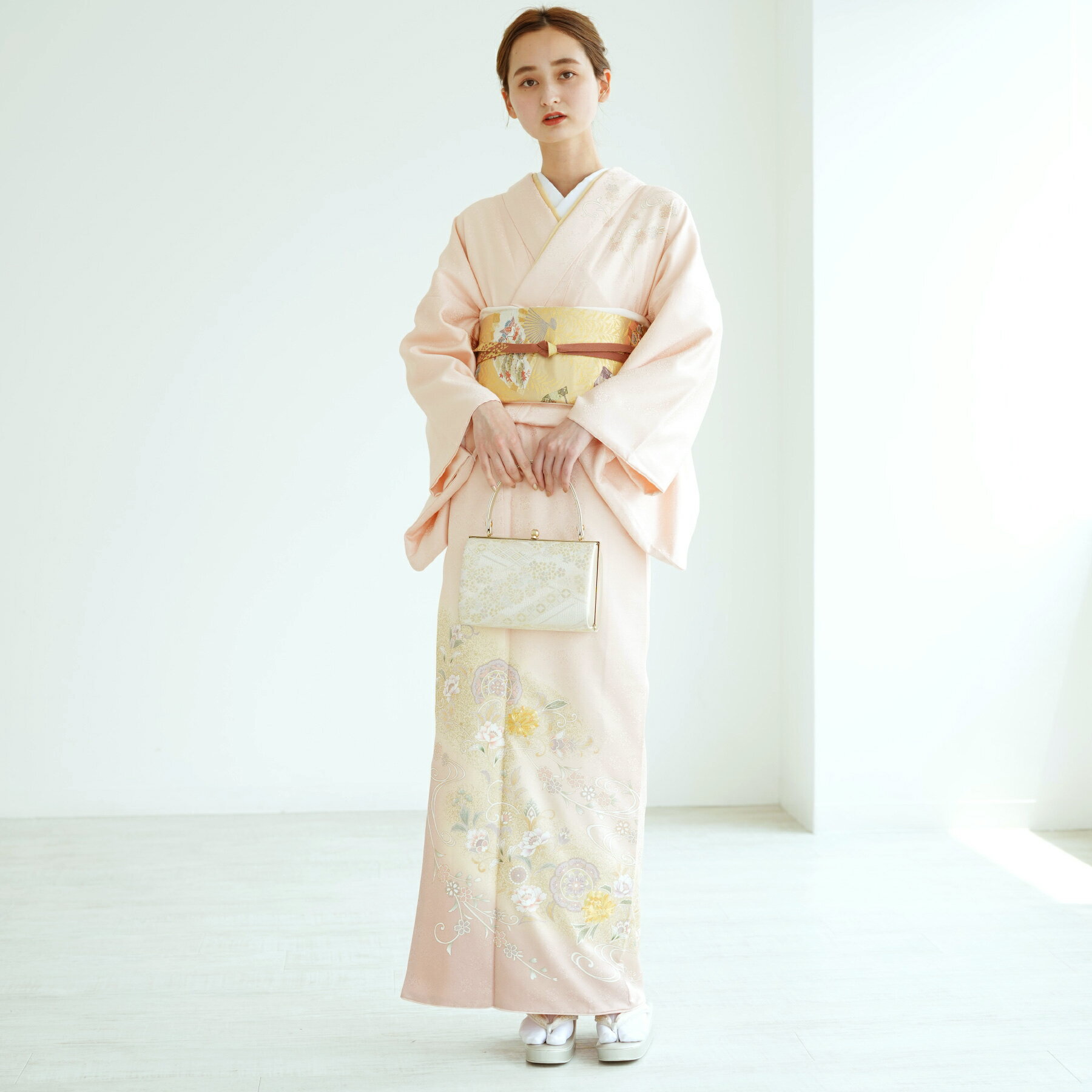 【レンタル】 訪問着 レンタル 結婚式 着物レンタル 20点セット 古典柄 レトロ アンティーク 身長153-168cm フルセット 女性 ピンク系 花 女性 紫 白 ラベンダー フォーマル 桜 唐花 流水 お宮参り 食事会 七五三 パーティー 結婚式 二次会 入学式 卒業式