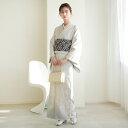 【レンタル】訪問着20点フルセット 訪問着 結婚式 参列 ゲスト 卒業式 お茶会 食事会 入学式 フォーマル お宮参り 七五三 観劇 祝賀会 女性 着物 母親 着物&袋帯 ライトグレー系 西陣織帯 銀彩 梅 菊青海波 笹 シンプル フルセット