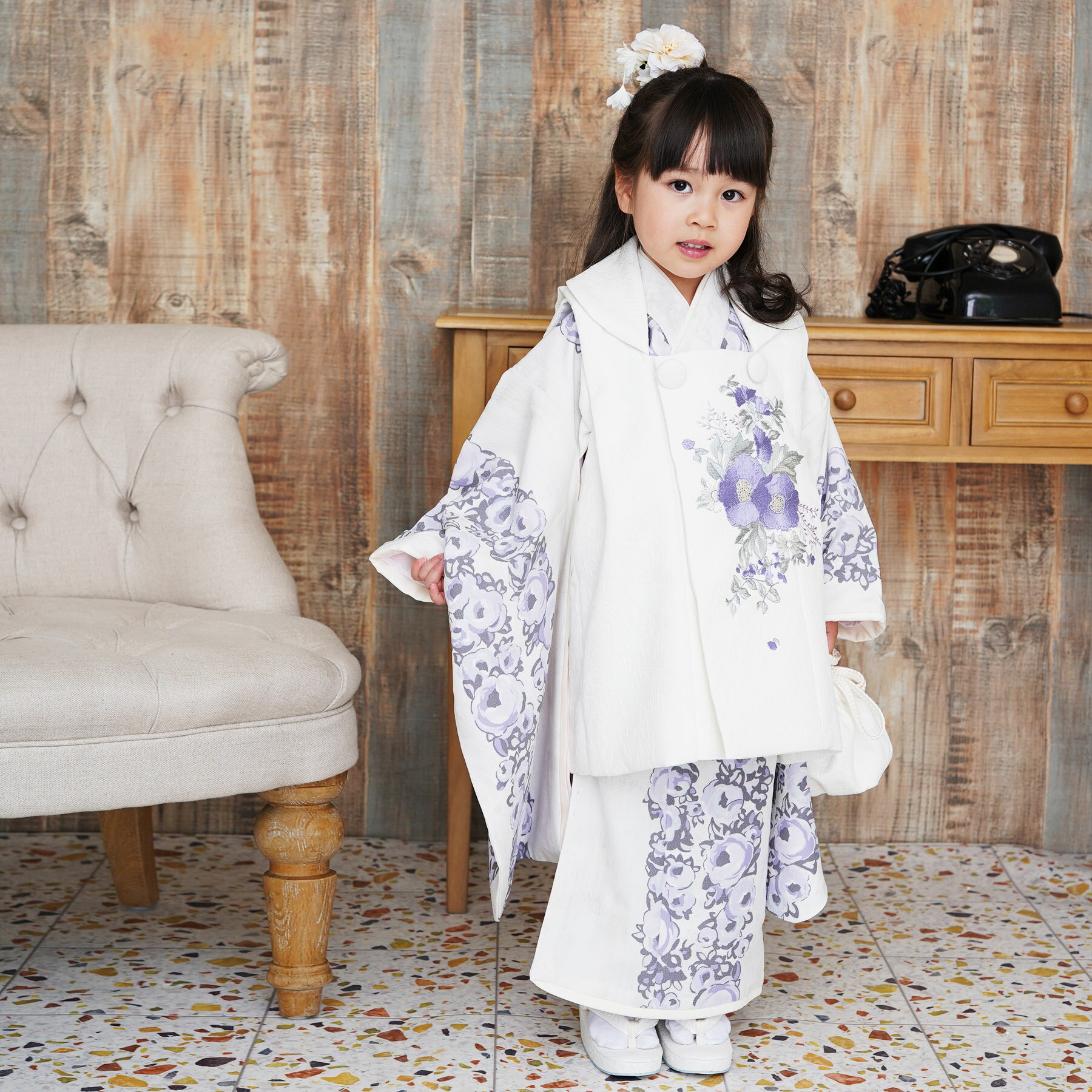 【レンタル】七五三 3歳 着物 セット JILLSTUART ジルスチュアート ブランド 祝着 お祝い着 着物 七五三 お正月 初詣 雛祭り 三歳 レンタル 女...