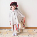 【レンタル】 七五三 セット 3歳 往復送料無料 ひよこ商店 古典柄 レトロ アンティーク系 88cm-105cm前後 着物 フルセット 被布セット アイボリー 麻の葉 子供 kids 緑 ピンク 赤 白 ホワイト ヘリンボーン ポンチョ お祝い着 七五三 ベレー帽(4)