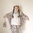 【レンタル】 七五三 3歳 着物 セット utatane 88cm-105cm前後 被布セット 花柄 着物セット レンタル オレンジ系 子供 kids アイボリ...