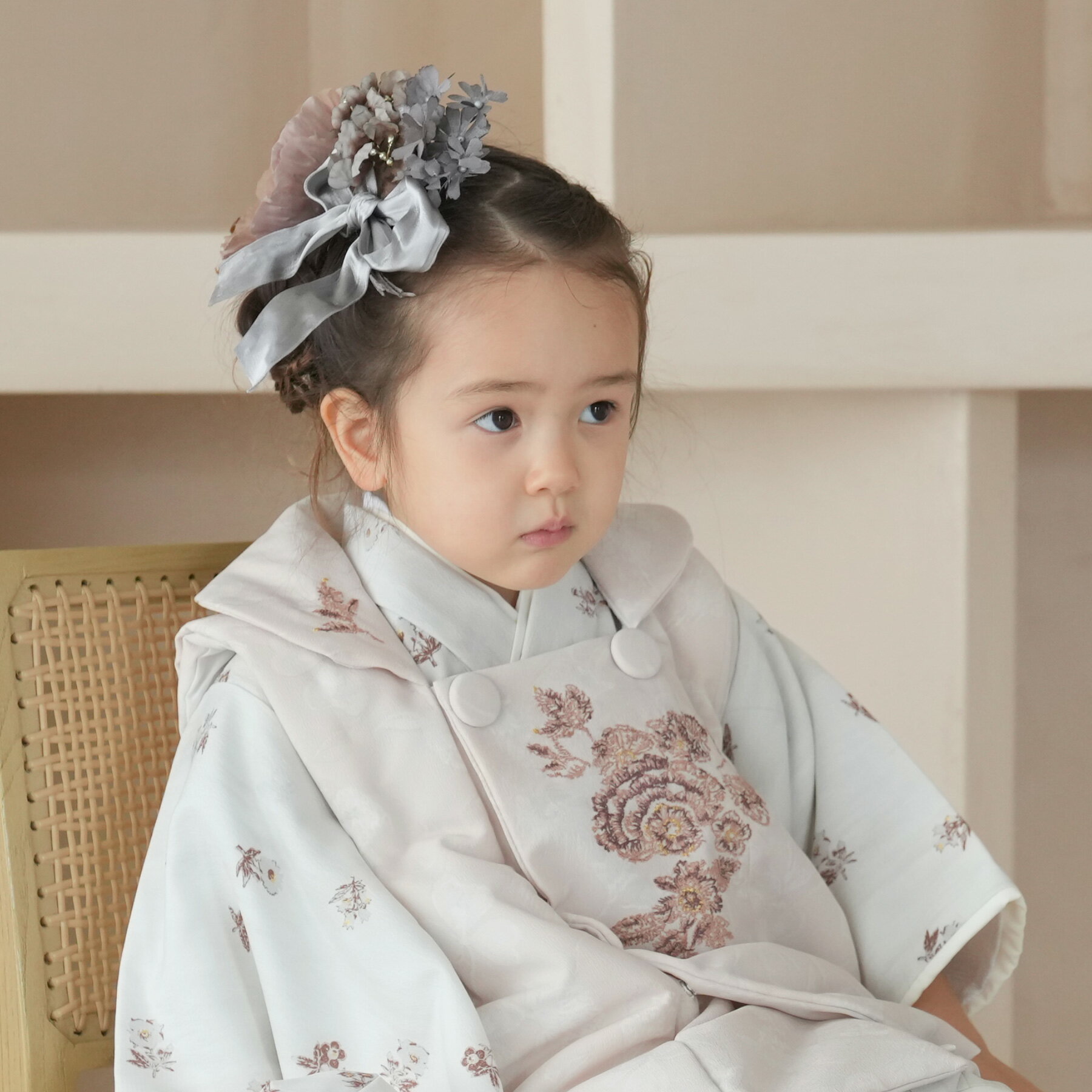 【レンタル】 七五三 3歳 着物 セット JILL STUART ジルスチュアート 七五三セット 88cm-105cm前後 着物 フルセット 被布セット ライト...