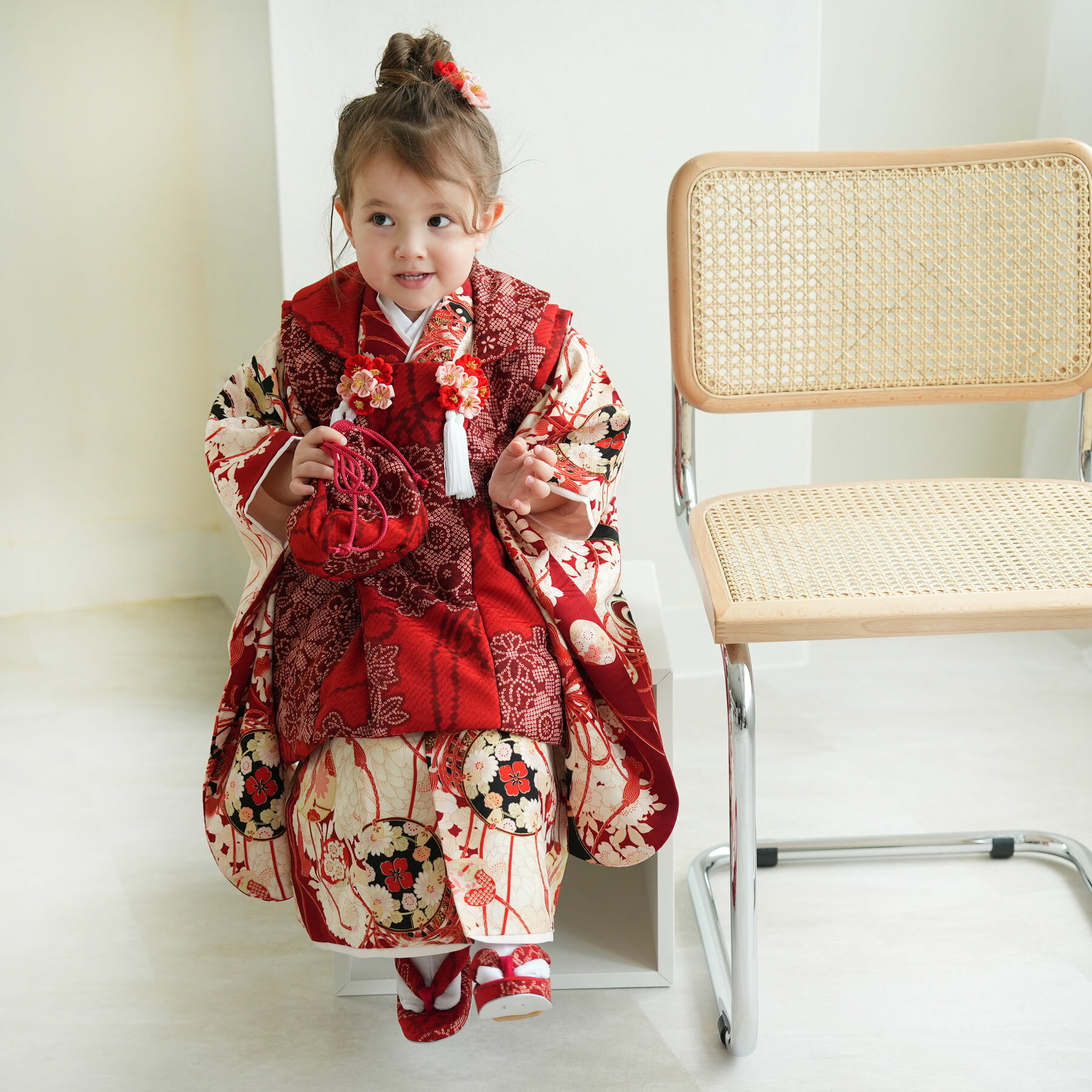 【レンタル】 【利用可能期間 2025/12/13以降】 七五三 3歳 着物 セット 華徒然 88cm-105cm前後 レンタル 七五三 日本製 女の子 三歳 ...