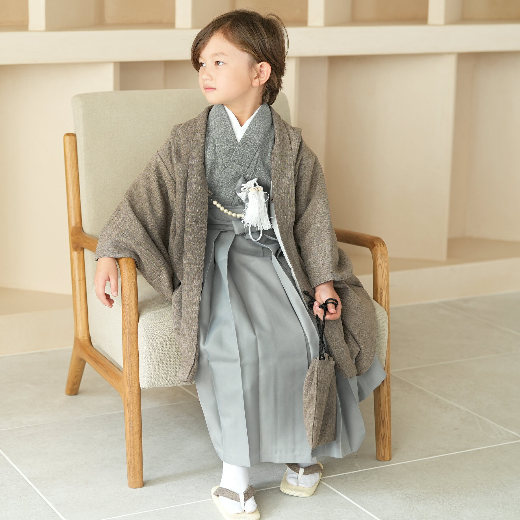 【レンタル】 七五三 5歳 袴 セット かぷり 袴60cm（身長105cm-115cm前後） 七五三