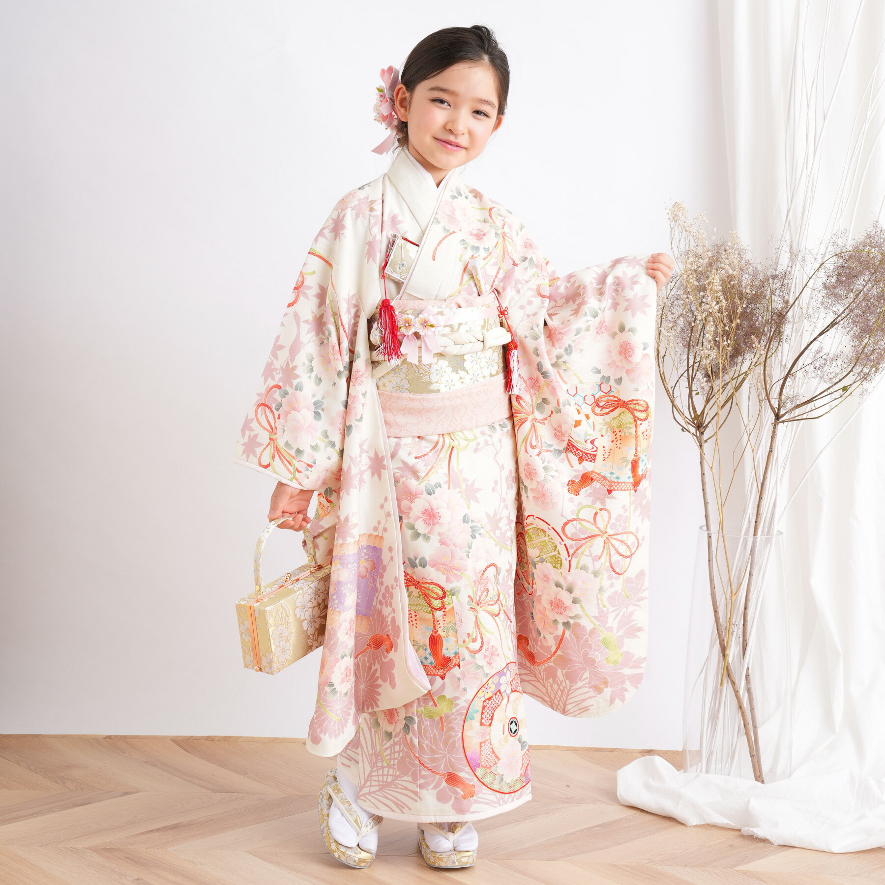 【レンタル】 七五三 7歳 着物 セット 華徒然 120cm-135cm前後 七五三 7歳 日本製  ...