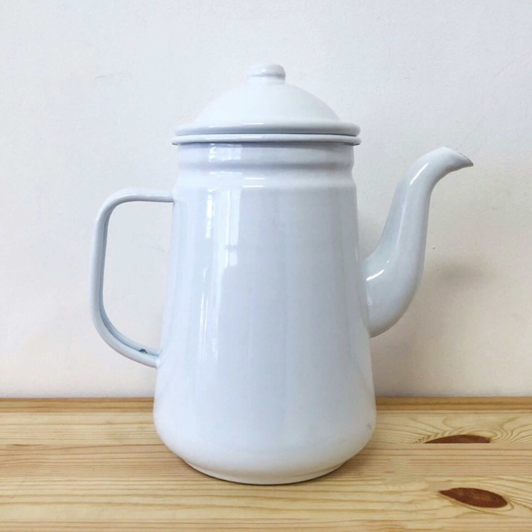 コーヒーポット ケトル おしゃれ 1.3L ホーロー スリムポット 容器 食器 洋食器 白 ホワイト