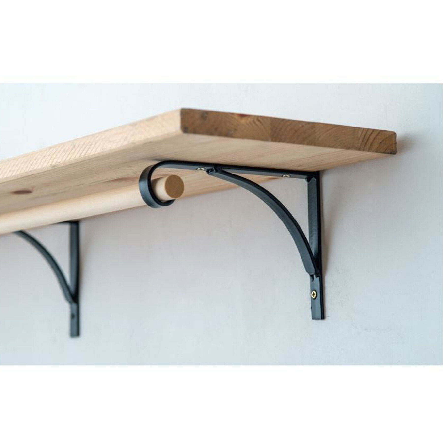 【棚受け アイアンブラケット 2個セット】壁掛け 飾り棚 金具 耐荷重量6kg 壁 ウォールシェルフ アンティーク風 黒 ブラック アイアン 壁面収納 棚 シェルフ リビング 玄関 カウンター 小物 雑貨 取り付け 模様替え DIY インテリア 北欧 おしゃれ カスタマイズ