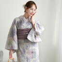 【utatane 高級変わり織 浴衣3点セット 先染め風ベージュに涼しげ糸菊】 ゆかた 帯 下駄 セット レディース 大正浪漫 レトロ 浴衣セット 大人 女性 ...