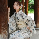 【utatane 高級変わり織 浴衣3点セット 先染めベージュ風 みずみずしい糸菊】 フリーサイズ 浴衣セット(ゆかた・帯・下駄) 古典 ここでしか買えない昭和...