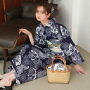 【20%OFF】【utatane×注染工房 日本製小幅生地使用 浴衣3点セット 藍色に夢幻の花づくし】 ゆかた 帯 下駄 セット レディース 特選シリーズ 注染...