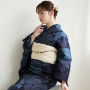 【20%OFF】【utatane×注染工房 日本製小幅生地使用 浴衣3点セット 赤坂紬 青藍にかごめなでしこ染め分け】特選シリーズ 注染 本染め にじみ 手染め...
