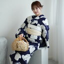 【20%OFF】【utatane×注染工房 日本製小幅生地使用 浴衣3点セット 等間しじら 紺地に紋白蝶】特選シリーズ 注染 本染め にじみ 手染め ぼかし フ...