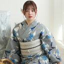 【20%OFF】【utatane×注染工房 日本製小幅生地使用 浴衣3点セット 赤坂紬 上品グレーに滲みブルーの百合】特選シリーズ 注染 本染め にじみ 手染め...