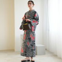 【utatane×注染工房 日本製小幅生地使用 浴衣3点セット 赤坂紬 上品グレーに南国果物】特選シリーズ 注染 本染め にじみ 手染め ぼかし フリーサイズ ...