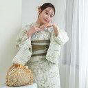 【utatane×注染工房 日本製小幅生地使用 浴衣3点セット 等間しじら グリーンの鳥獣戯画】特選シリーズ 注染 本染め にじみ 手染め ぼかし フリーサイズ...