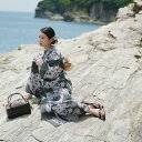 【utatane 高級変わり織 浴衣3点セット 灰緑に揚羽】ここでしか買えない昭和初期アンティーク復刻版 フリーサイズ 浴衣セット(ゆかた・帯・下駄)ですぐお出...